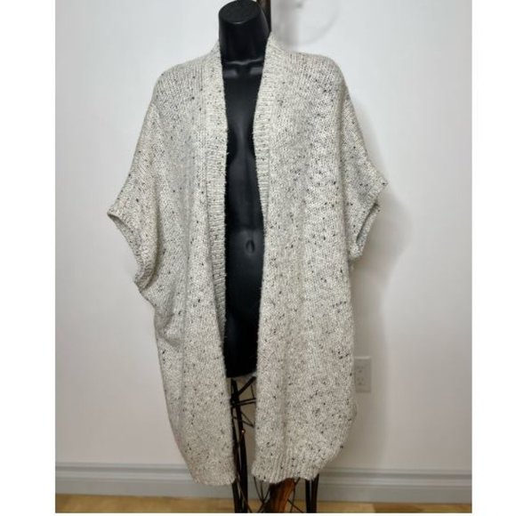 Harlow Women Open Front Short Sleeve Knit Cardigan Sweater Size 1 White - Picture 1 of 4
